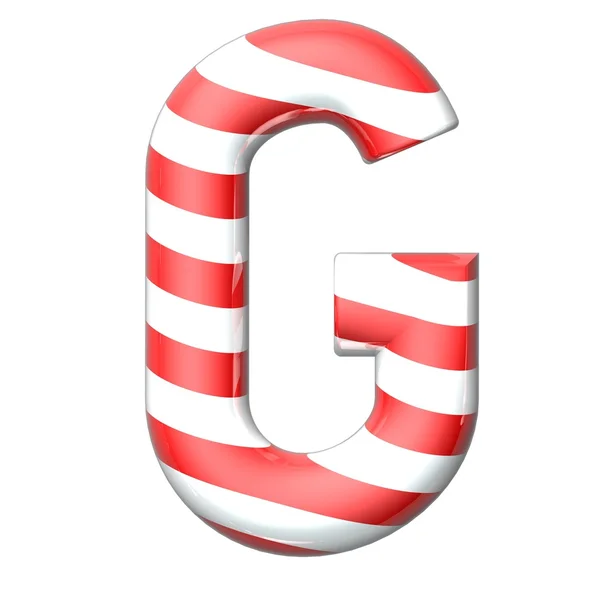 Candy cane vector alfabet collectie gestreepte in Kerstmis k — Stockfoto