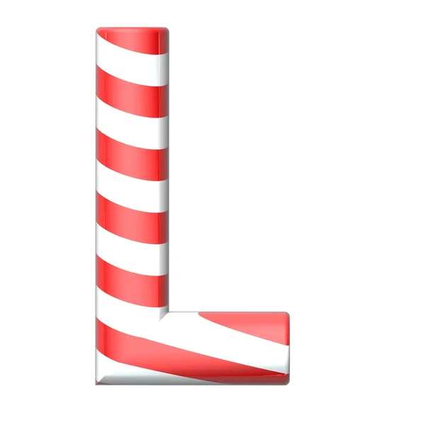 Candy cane vector alfabet collectie gestreepte in Kerstmis k — Stockfoto