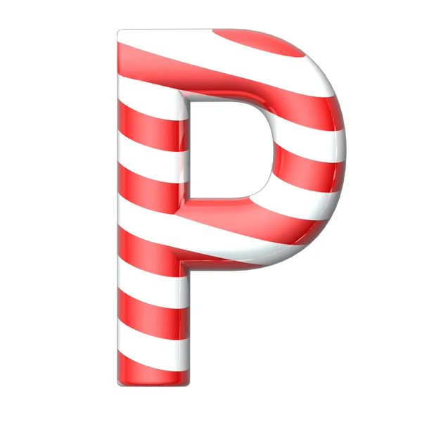 Candy cane vector alphabet collection striped in Christmas colou — Stock Photo, Image