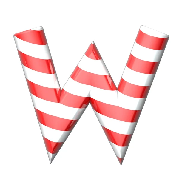 Candy cane vector alphabet collection striped in Christmas colou — Stock Photo, Image
