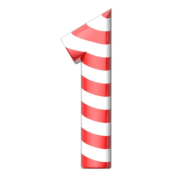 Candy cane vector alphabet collection striped in Christmas colou — Stock Photo, Image