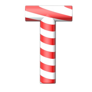 Noel renklerde çizgili şeker kamışı alfabe koleksiyonu