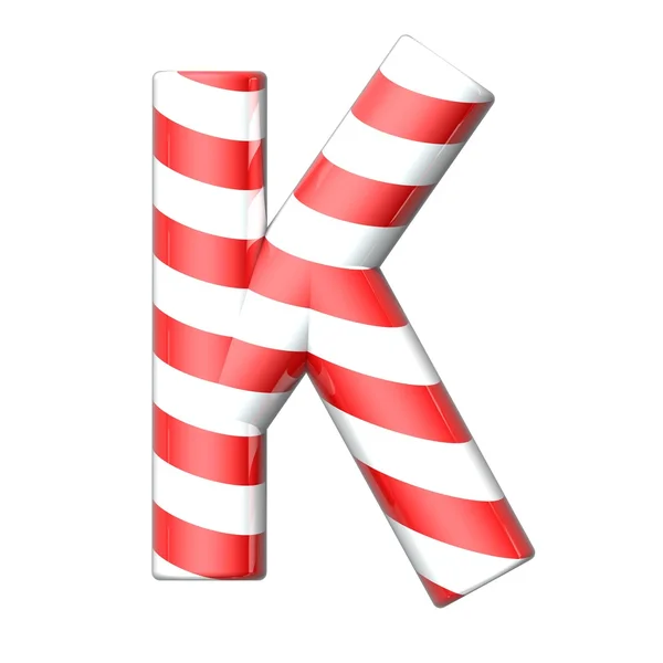 キャンディー杖アルファベットコレクション クリスマス色のストライプ — ストック写真