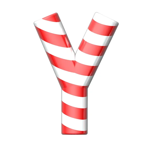 Candy cane alfabet collectie gestreepte in Kerstmis kleuren — Stockfoto