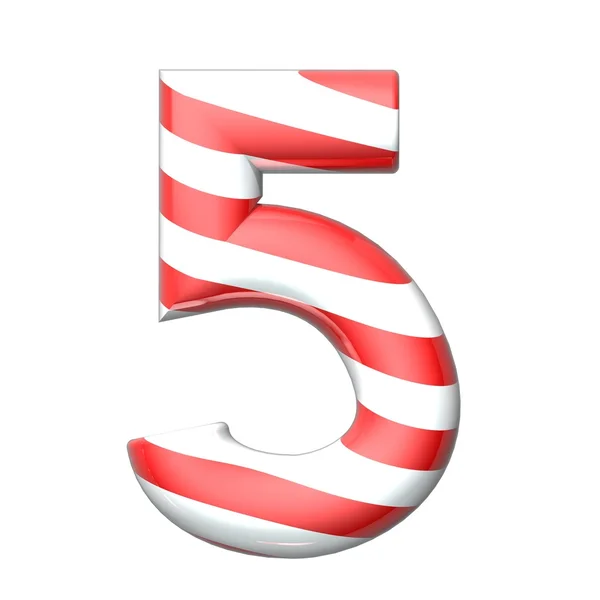 Candy cane alphabet collection striped in Christmas colours — Stock Photo, Image