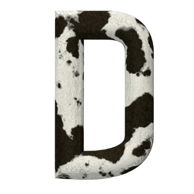 3D render inek cilt alfabe ve numaralar