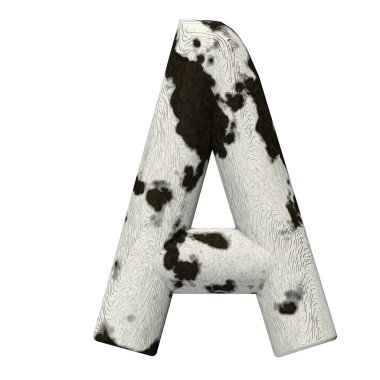 3D render inek cilt alfabe ve numaralar