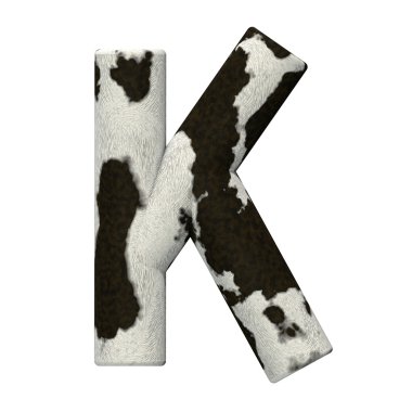 3D render inek cilt alfabe ve numaralar