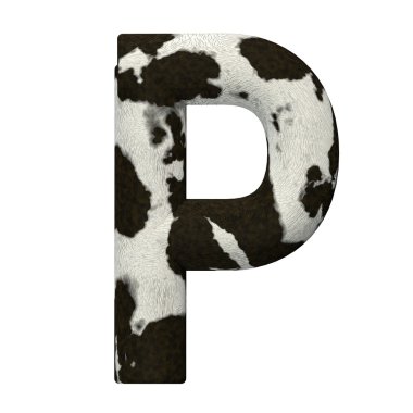 3D render inek cilt alfabe ve numaralar