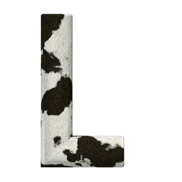 Alphabet et nombres de peau de vache équarris 3d — Photo