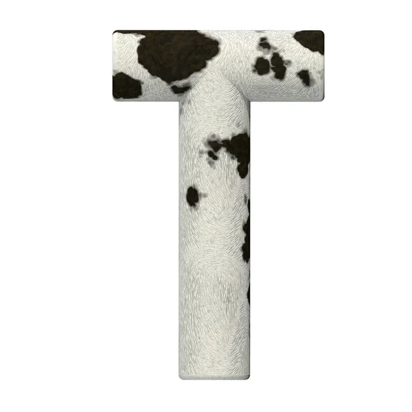 3D tavené kráva kůže abeceda a čísla — Stock fotografie