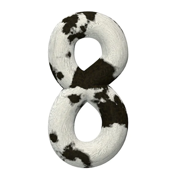 3d renderizado vaca pele alfabeto e números — Fotografia de Stock
