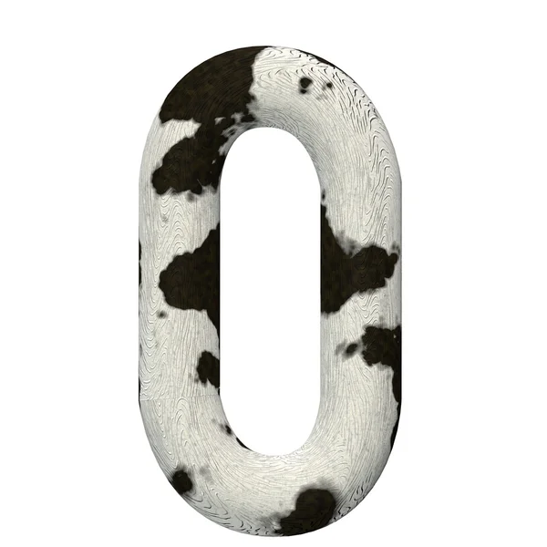 3d renderizado vaca pele alfabeto e números — Fotografia de Stock