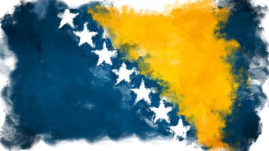 yağlı boya vermiş grunge illüstrasyon Bosna Herzigova FL