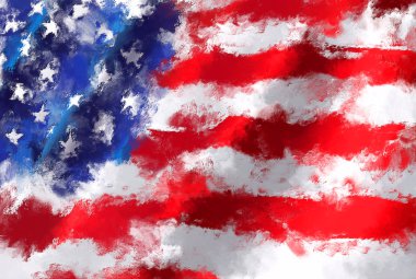 yağlı boya grunge ABD bayrağı çizimi etkilenir 