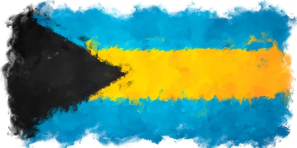 Oil painting grunge effected illustration of bahamas flag — Stock Photo, Image