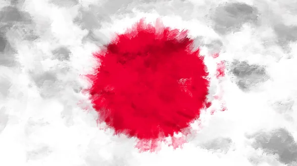 Nieczysty obraz olejny dokonane ilustracja japonia flaga — Zdjęcie stockowe