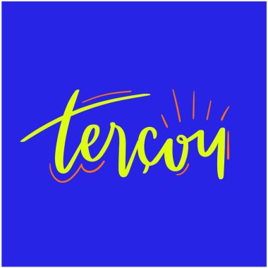 Tercou. Bugün salı. Brezilya El Mektubu İfadesi. Brezilya Meme 'si. Vektör.