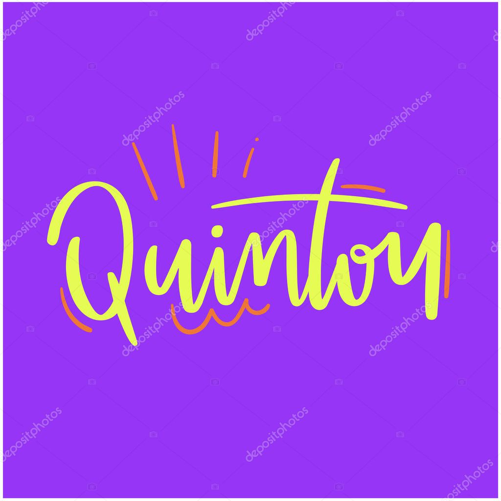 Quintou. It's Thursday. Brazilian Expression in Hand Lettering. Brazilian Meme. Vector.
