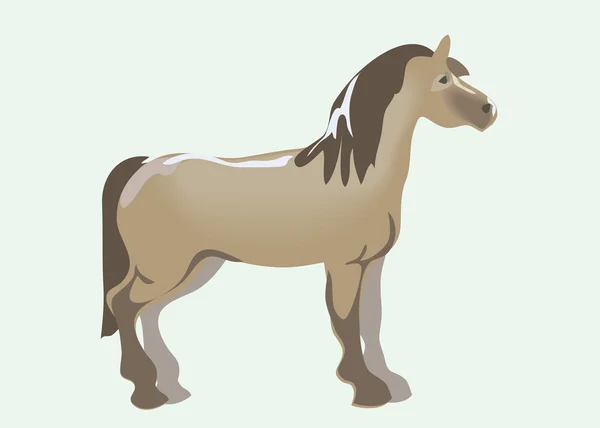 Standing simply horse. Vector — Stock Vector