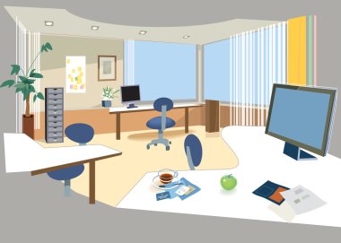 Açık ofis. Vektör