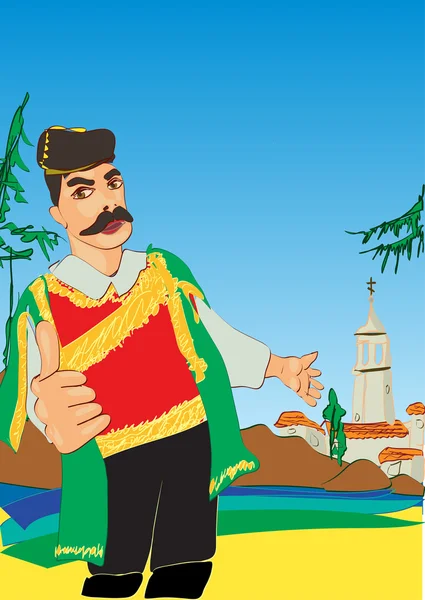 Чорногорська національних костюмах — стоковий вектор