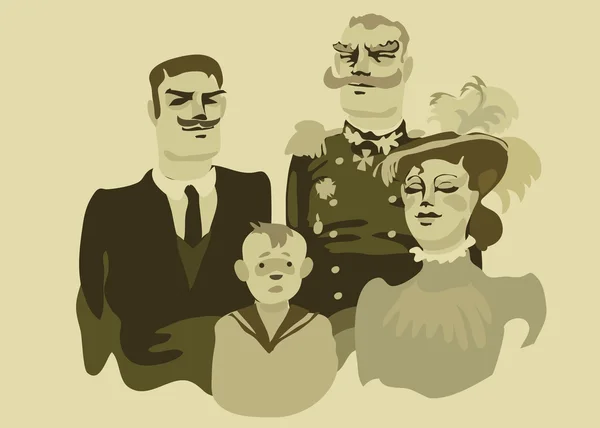 Fotografías familiares vintage. Vector — Archivo Imágenes Vectoriales