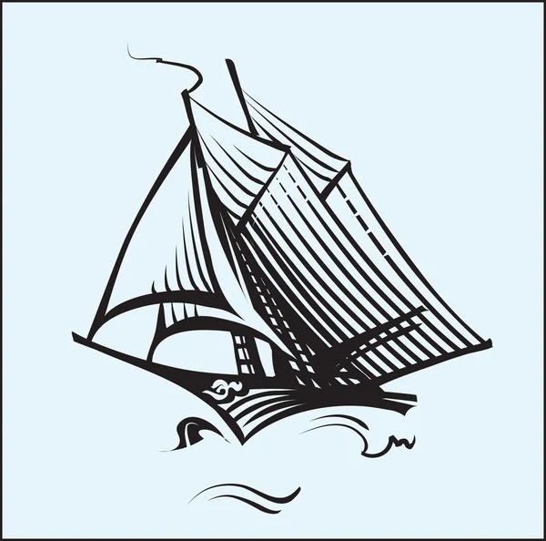 Das Segelboot — Stockvektor