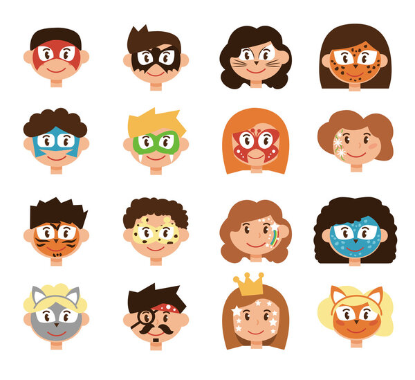  Children set. Face painting.