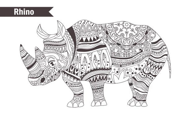 Rhino. ilustración aislada vector — Vector de stock