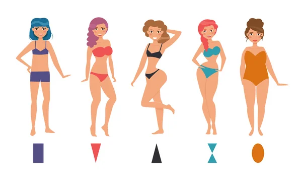 Tipo de figuras femininas. —  Vetores de Stock