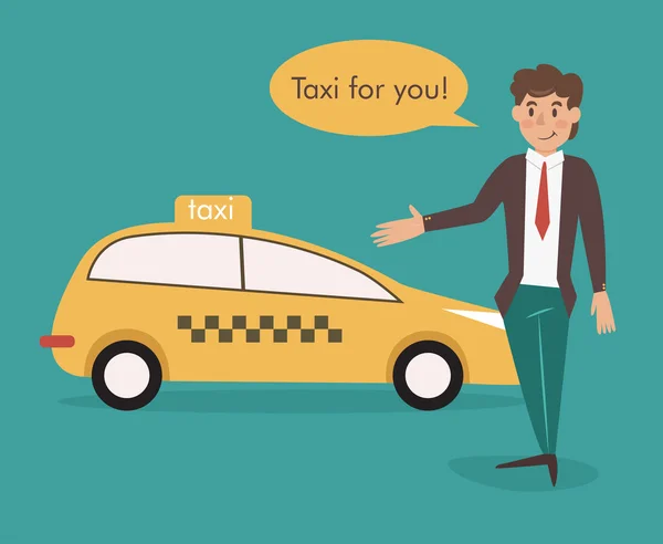 Taxista. Vector — Vector de stock