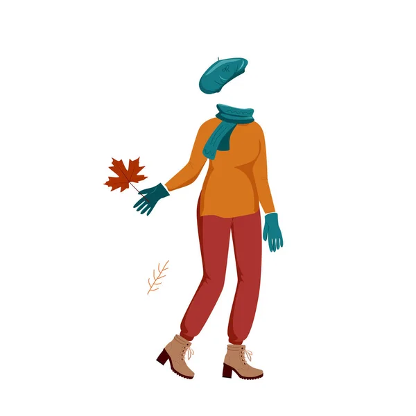 Ensemble de vêtements d'automne pour une agréable promenade dans le parc — Image vectorielle