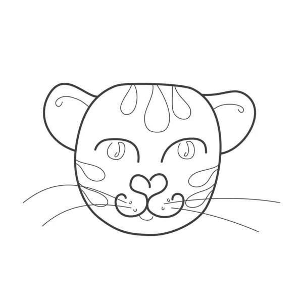 Cabeza vectorial de un tigre tipo doodle — Vector de stock