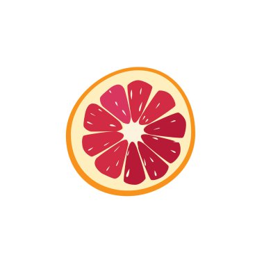 Beyaz arka planda izole edilmiş sulu bir dilim olgun greyfurt. Sağlıklı ve vitamin zengini meyveler