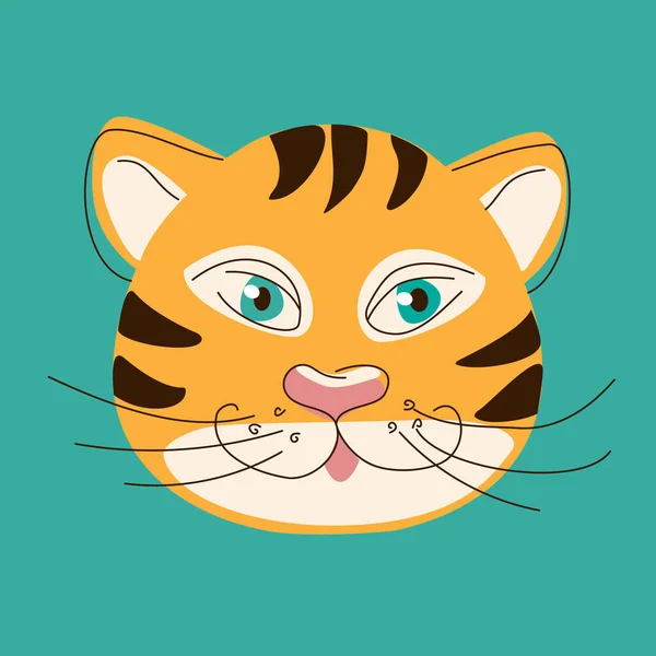 Bozal de tigre en colores clásicos — Vector de stock