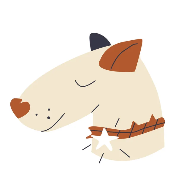 Голова бежевого пса с закрытыми глазами — стоковый вектор