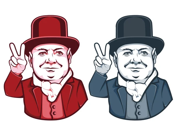 Retrato de Vector Churchill —  Vetores de Stock