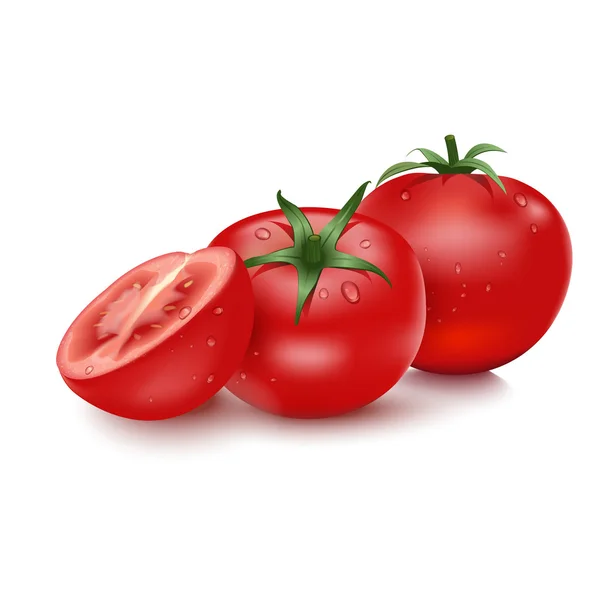 Dois tomates e meio. —  Vetores de Stock