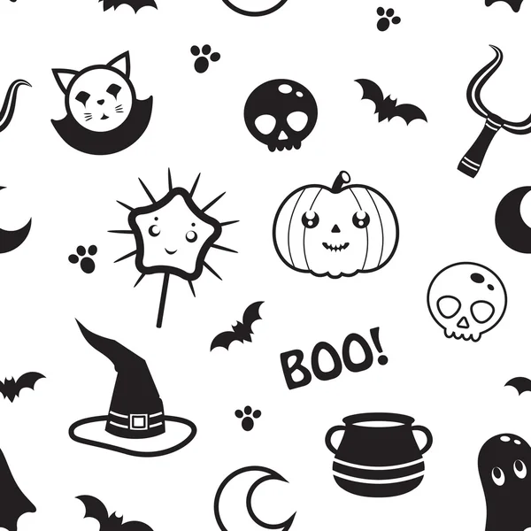 Desenhos animados sem costura Textura de Halloween — Vetor de Stock