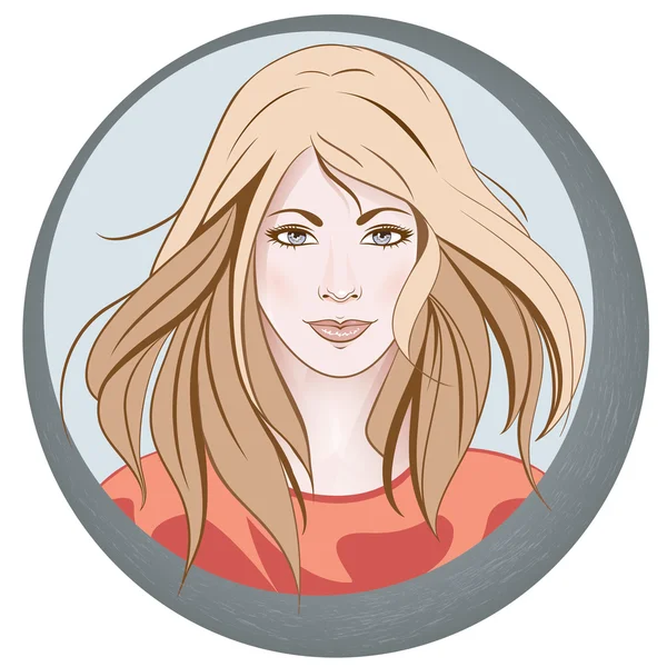 Retrato de mujer de moda — Vector de stock