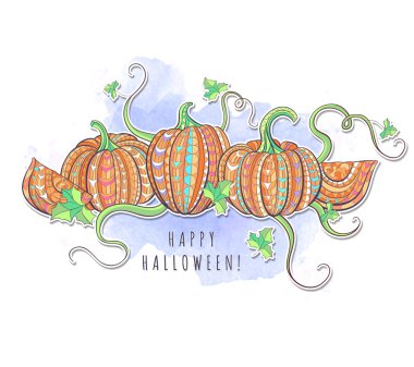 Pumpkins on grunge background