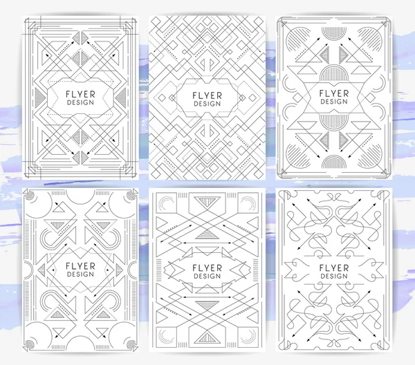 Conjunto de folhetos abstratos geométricos —  Vetores de Stock