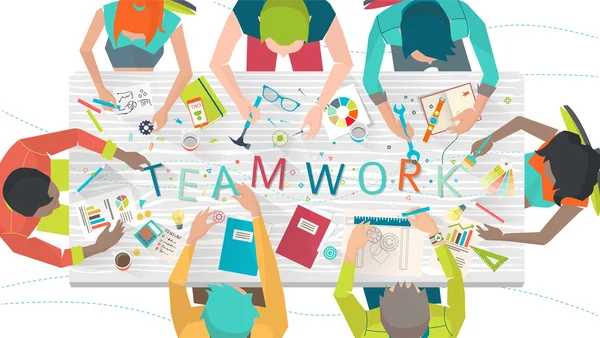 Concept of working in team — Stock Vector