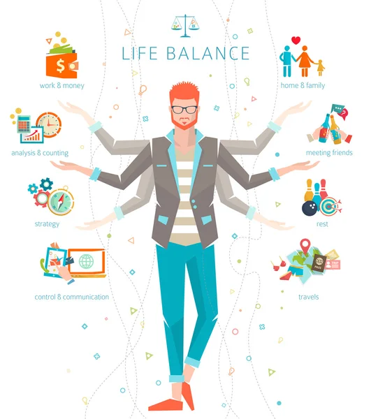 Konzept der Work-Life-Balance — Stockvektor