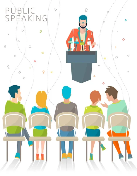 Concept of public speaking — Stock Vector