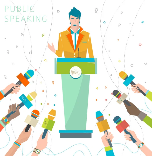 Concept of public speaking — Stock Vector