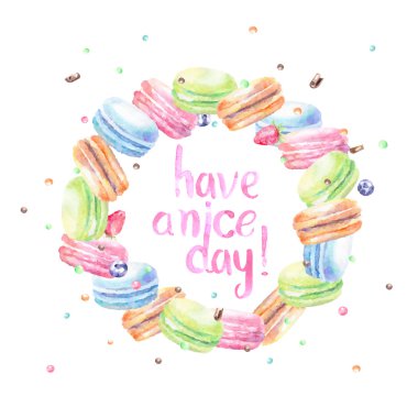 Dilek kartı macarons ile