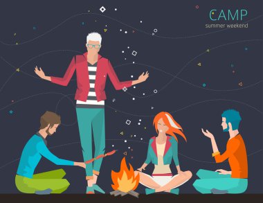 Bir grup genç insan kamp