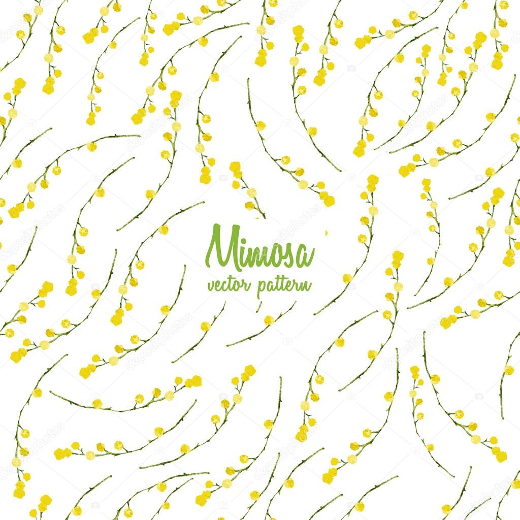 ミモザ花水彩イラスト ベクターのシームレス パターン ストックベクター C M E L